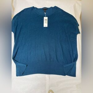 🔷NWT; Eileen Fisher Wool Blend Sweater Short Sleeve Boxy Oversized Teal🔷
